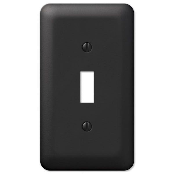 Amerelle Devon 935TBK Wallplate, 5 in L, 2-13/16 in W, 1 -Gang, Steel, Black