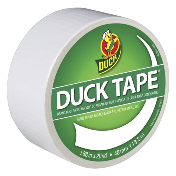 Duck 1265015 Duct Tape, 20 yd L, 1.88 in W, Vinyl Backing, White