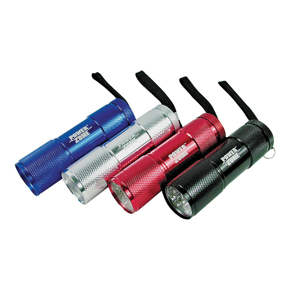 PowerZone LFL215-9T Flashlight, AAA Battery, AAA Battery, LED Lamp, 59 Lumens, 12 m Beam Distance, 12 hrs Run Time