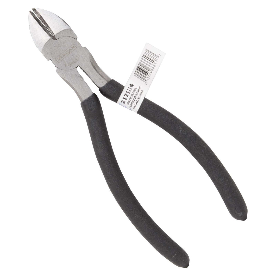 Vulcan PC417-5 Diagonal Cutting Plier, 6 in OAL, 1.2 mm Cutting Capacity, 1.5 in Jaw Opening, Black Handle