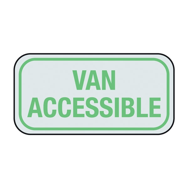 HY-KO HW-54 Parking Sign, Rectangular, VAN ACCESSIBLE, Gray Legend, White Background, Aluminum