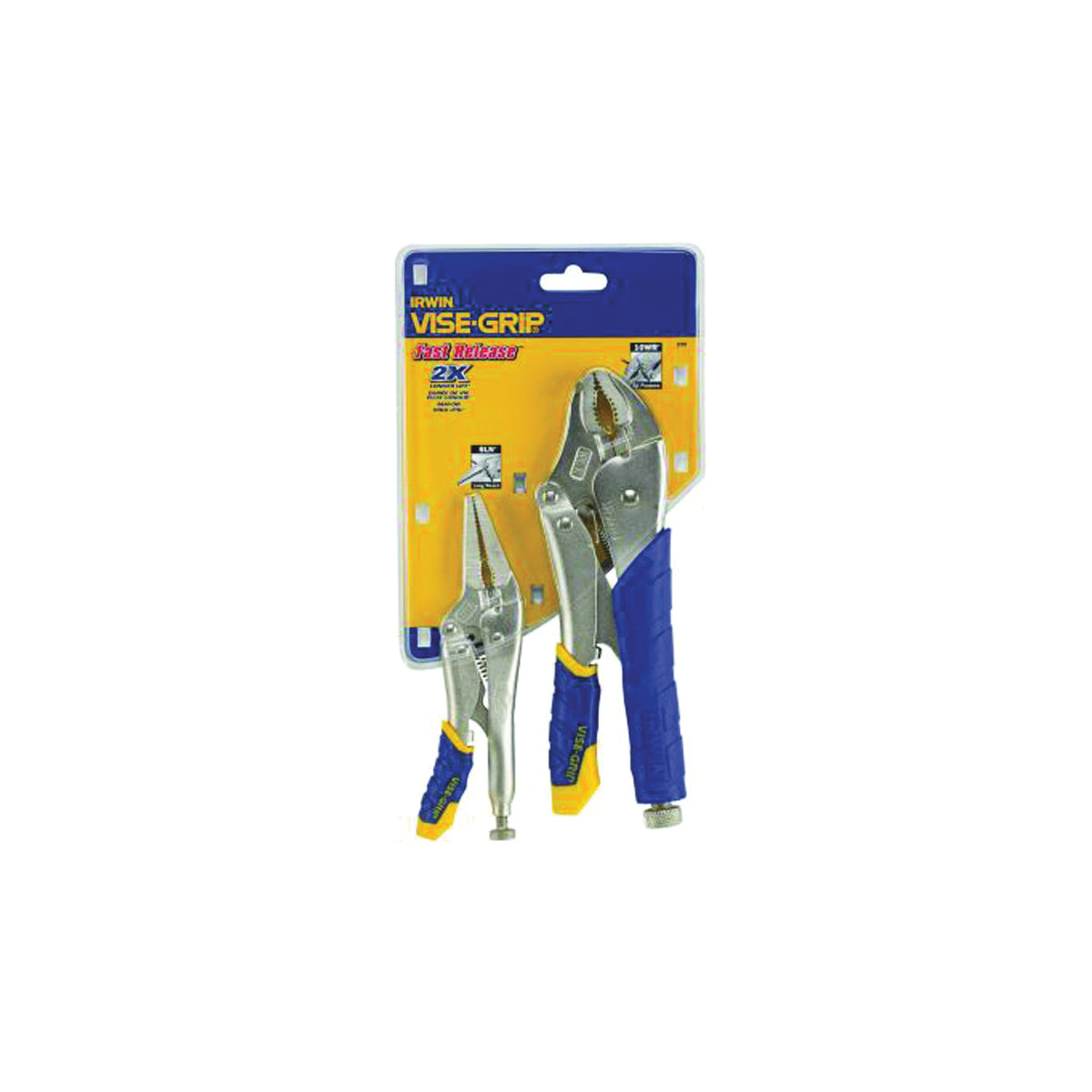 IRWIN 77T Locking Plier Set, Steel, Blue/Yellow, Nickel