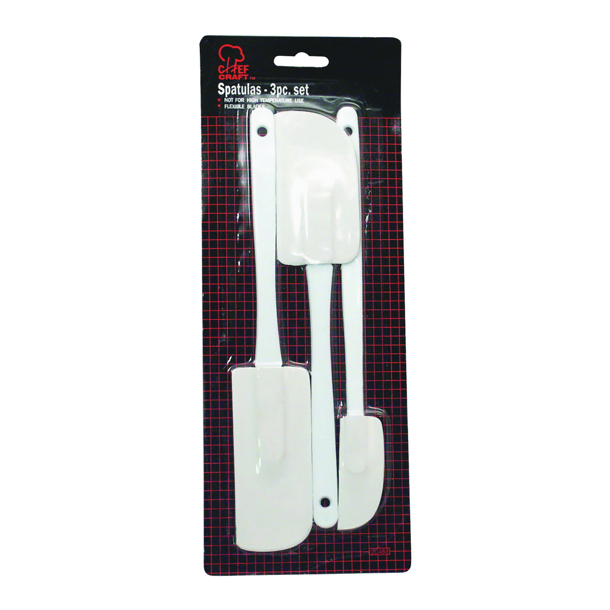 CHEF CRAFT 20488 Spatula Set, 10 in OAL, EVA Foam Blade, White