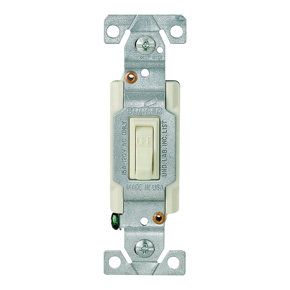 Eaton Wiring Devices 1301-7V10 Toggle Switch, 15 A, 120 V, Polycarbonate Housing Material, Ivory