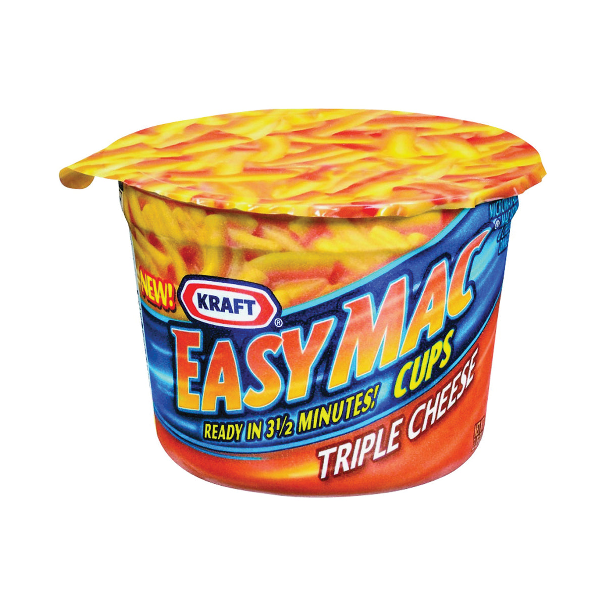 Kraft Easy Mac Series 472570 Macaroni and Cheese Dinner, Triple Cheese Flavor, 2 oz