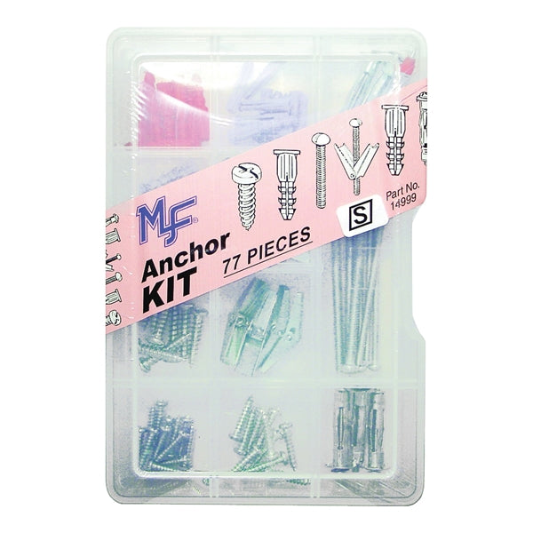 MIDWEST FASTENER 14999 Anchor Kit, Plastic, Textured, 77-Piece