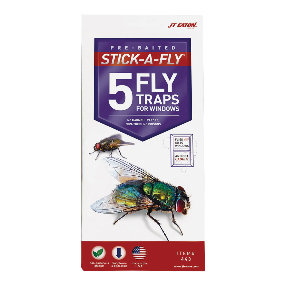 J.T. EATON Stick-A-Fly 443 Fly Trap, Solid, Petrol, 5 Pack