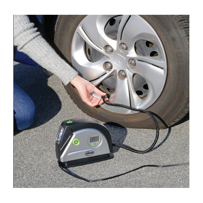 Slime 40051 Digital Tire Inflator, 12 V, 0 to 99 psi Pressure, Plastic