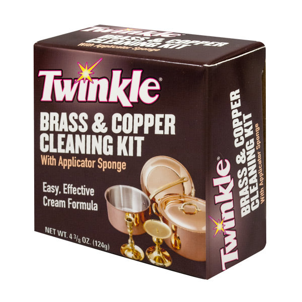 Twinkle 525105 Brass and Copper Cleaning Kit, 4.4 oz, Paste, Lemon, Greenish Yellow
