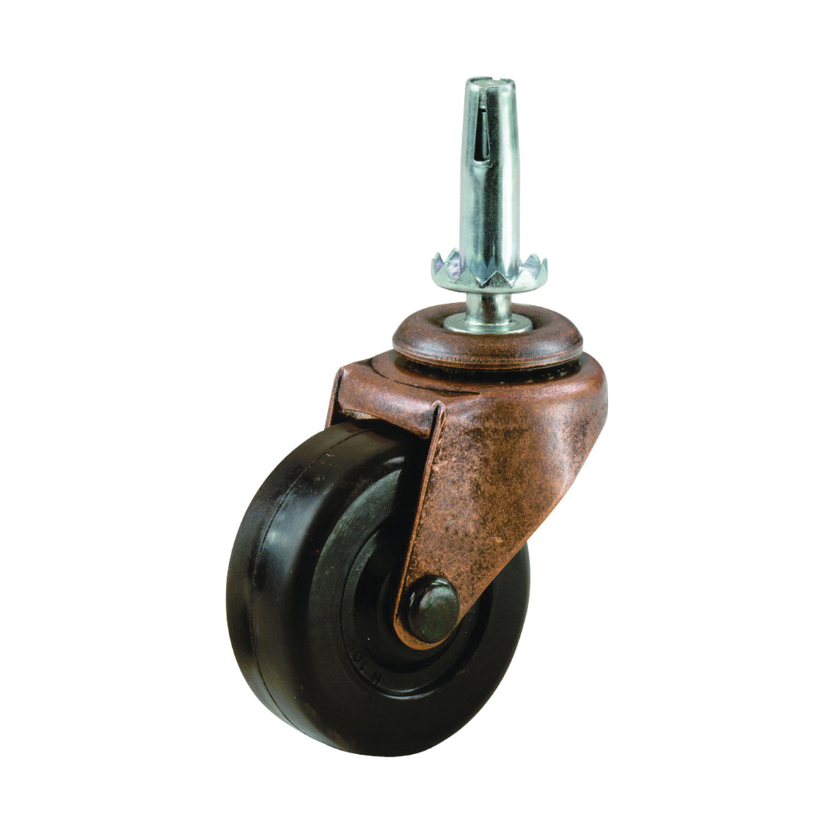 Shepherd Hardware 9347 Swivel Caster, 1-5/8 in Dia Wheel, Rubber Wheel, Black, 70 lb