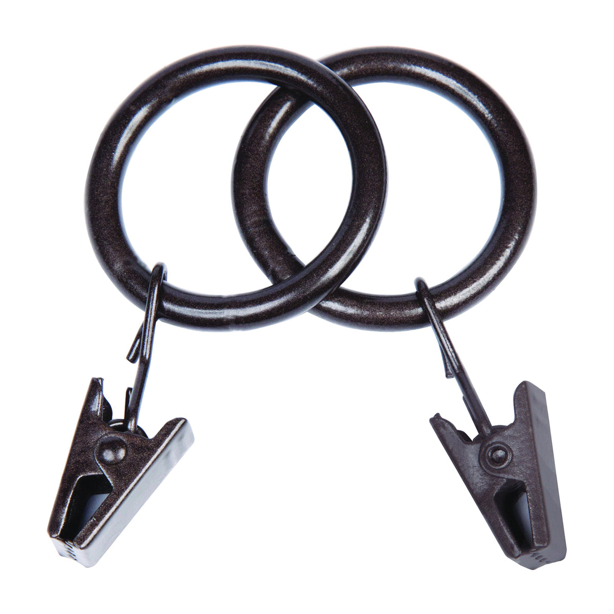 Kenney KN75003 Curtain Clip Ring, Metal, Dark Brown