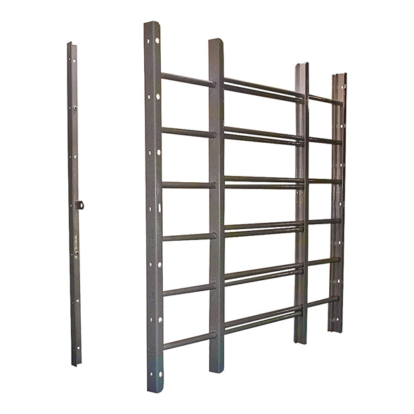 GRISHAM PP-SPAG Series 96036 Window Guard, 22-3/4 to 42-1/2 in W, 26-3/4 in H, Steel, White, 6-Bar