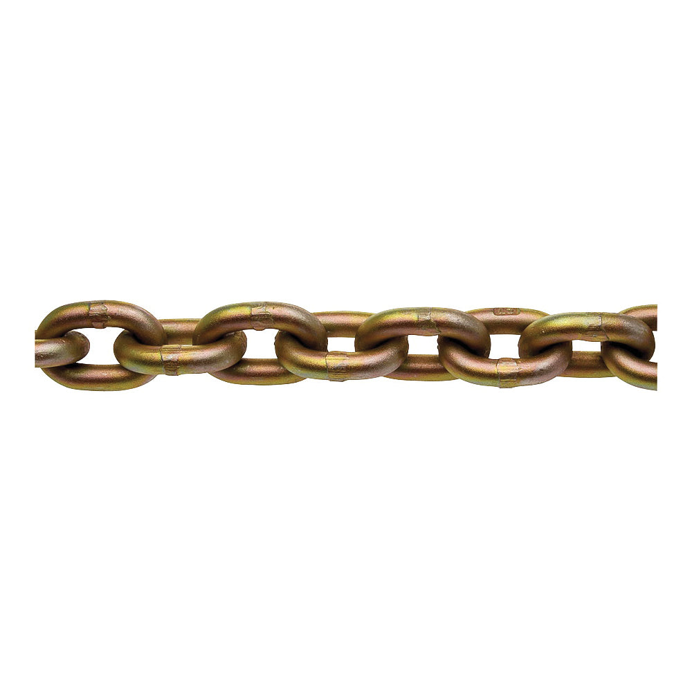 Campbell 0510626 Transport Chain, 3/8 in, 45 ft L, 6600 lb Working Load, 70 Grade, Carbon Steel, Chrome Yellow/Zinc