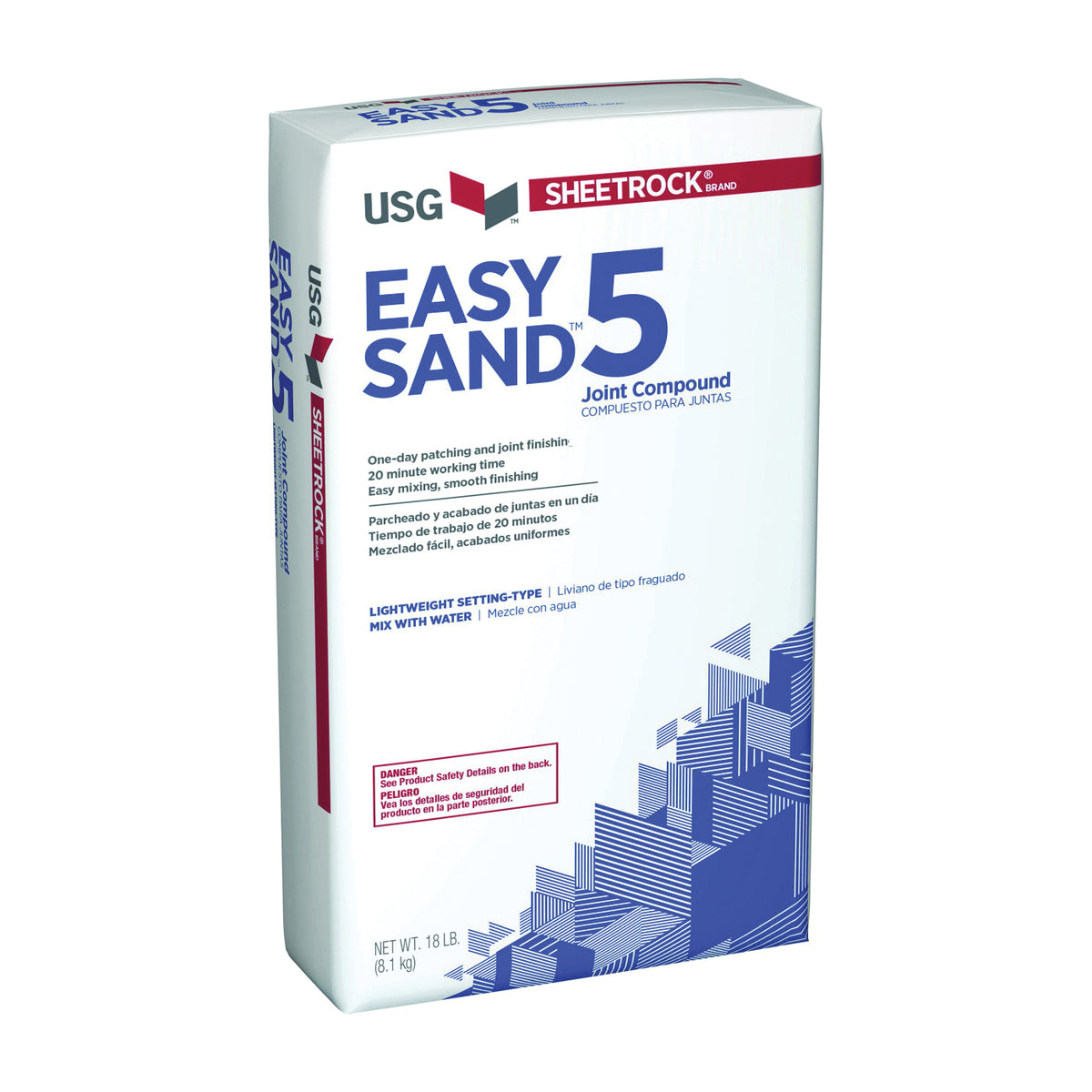 USG Easy Sand 384150-060 Joint Compound, Powder, Natural, 18 lb