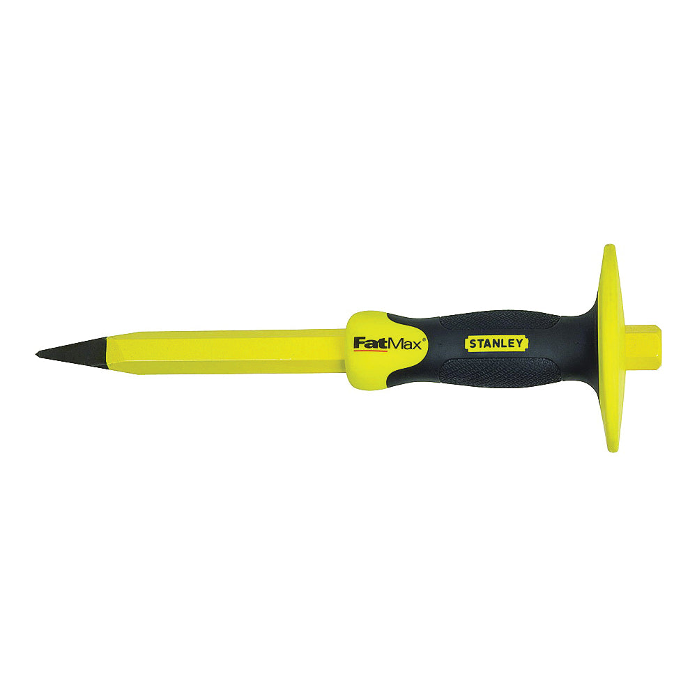 STANLEY 16-329 Concrete Chisel, 3/4 in W Blade, 12 in OAL, Chrome Vanadium Steel Blade, Rubber Handle