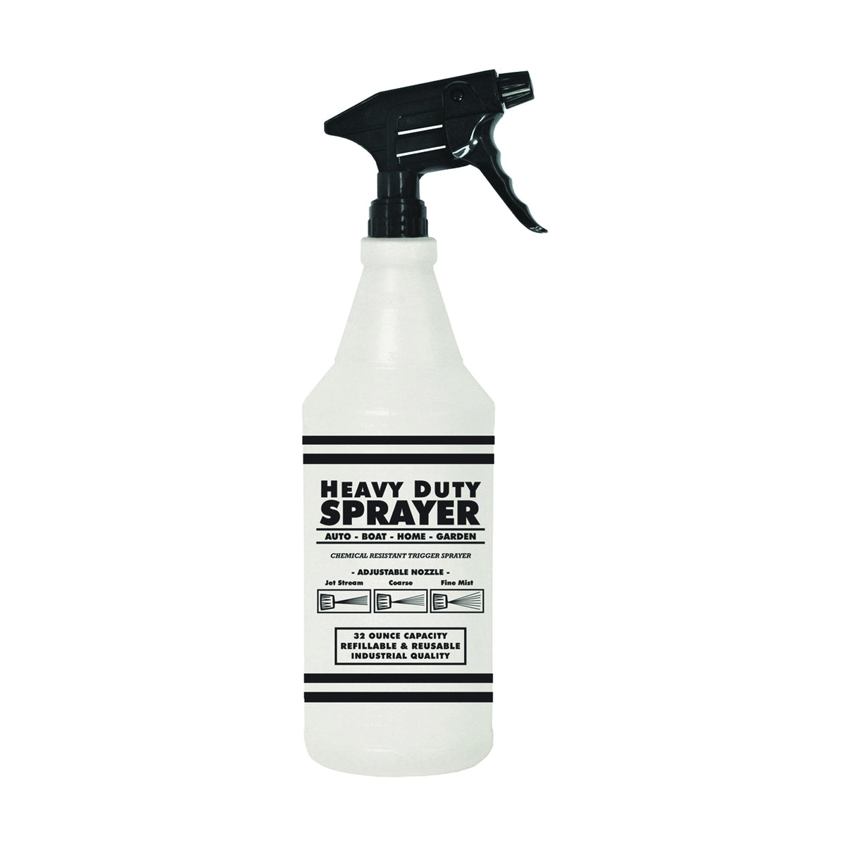 SM ARNOLD 92-760 Sprayer Bottle, 32 oz Capacity, Trigger Nozzle, FKM, Black