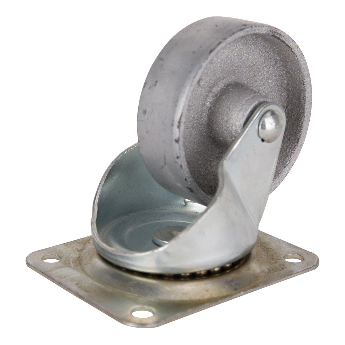 ProSource JC-S08 Swivel Caster, 4 in Dia Wheel, 1-1/4 in W Wheel, Steel Wheel, Gray, 500 lb, Steel Housing Material