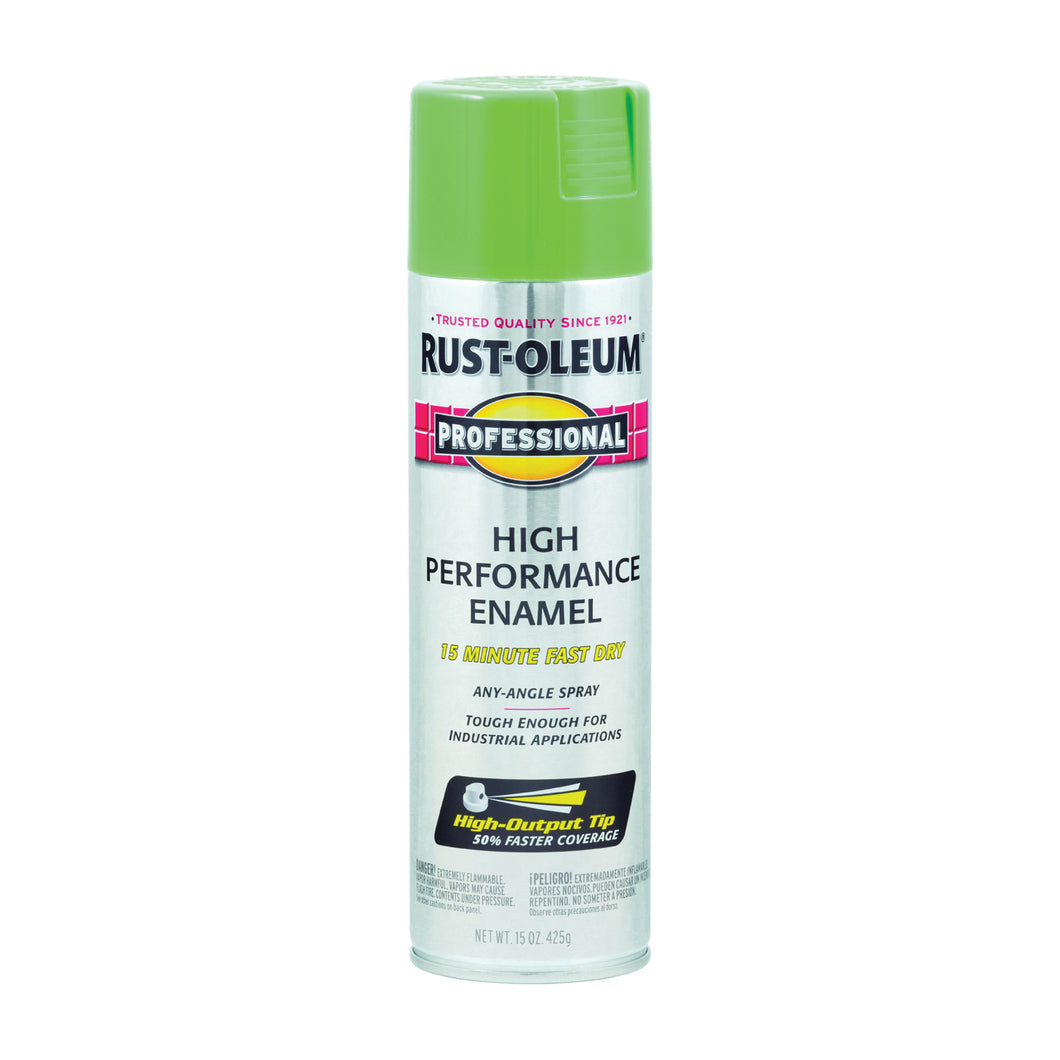 RUST-OLEUM 7533838 High Performance Enamel Spray Paint, Gloss, Safety Green, 15 oz, Aerosol Can