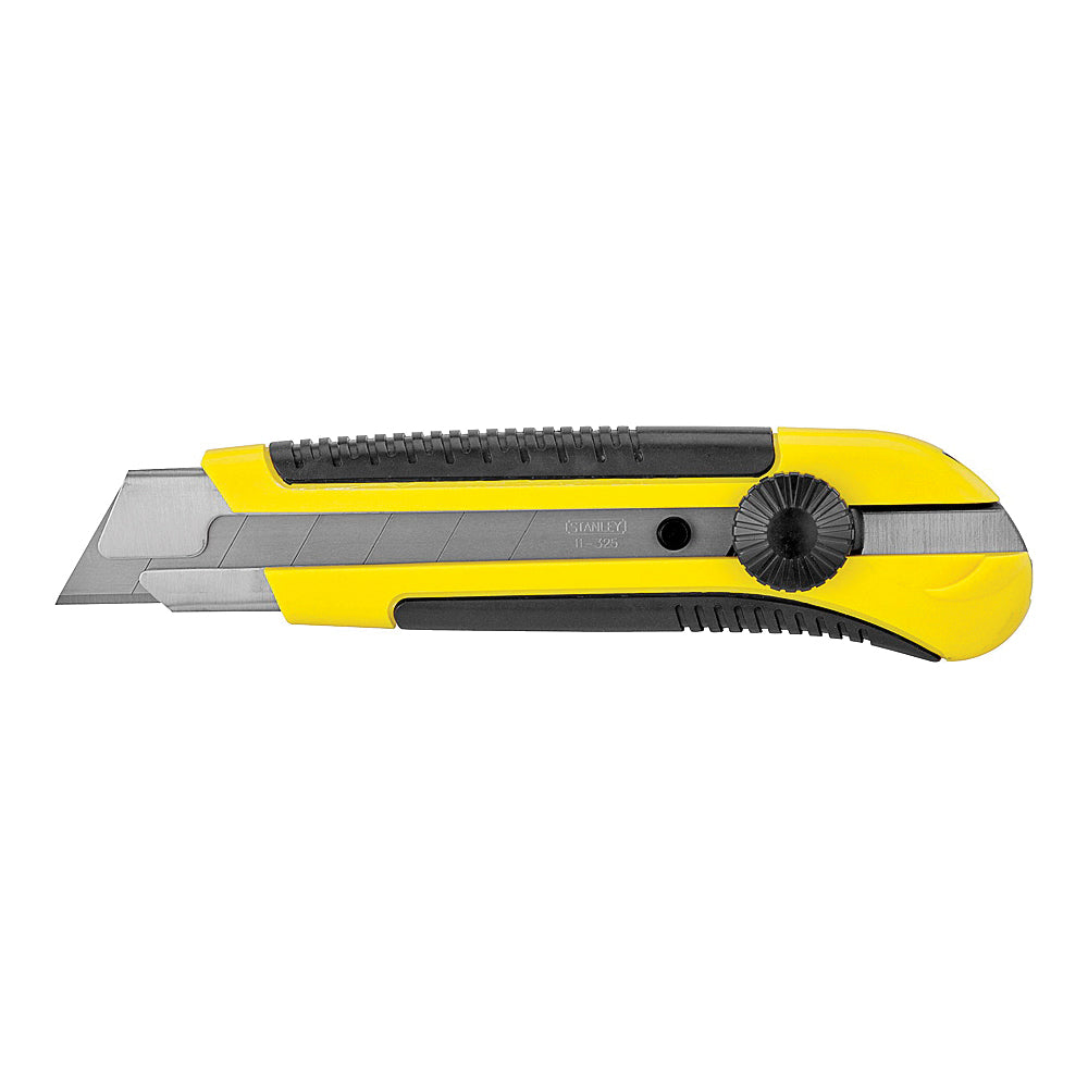 STANLEY DynaGrip Series 10-425 Utility Knife, 1 in L Blade, Carbon Steel Blade, Ergonomic Handle, Black/Yellow Handle