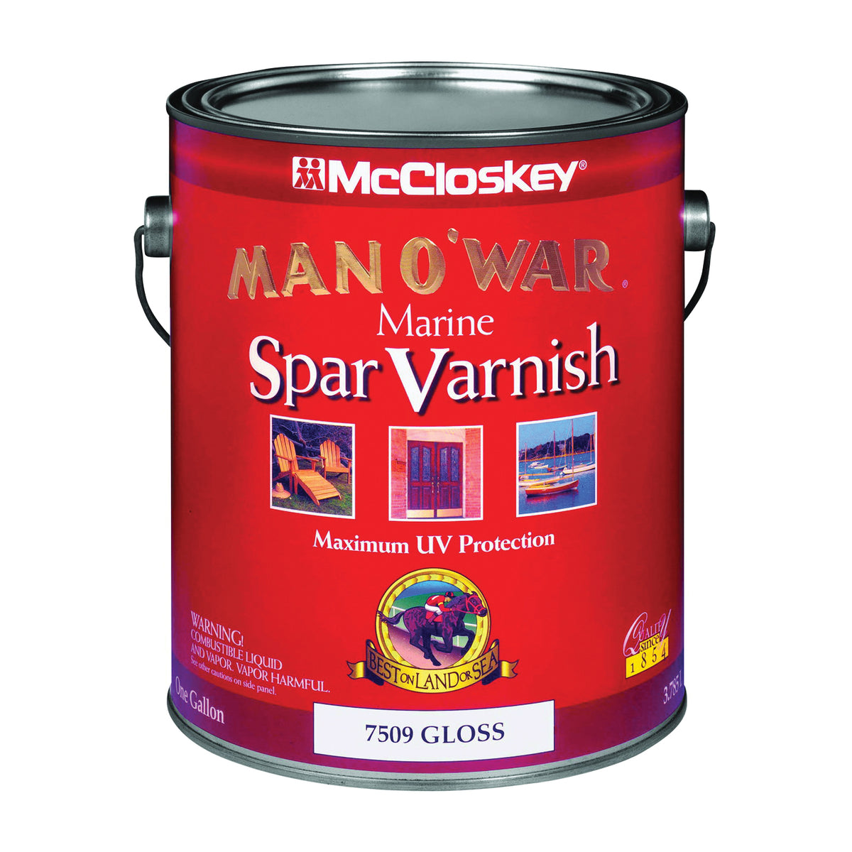 McCloskey Man O' War 080.0007509.007 Marine Spar Varnish, Gloss, Clear, Liquid, 1 gal