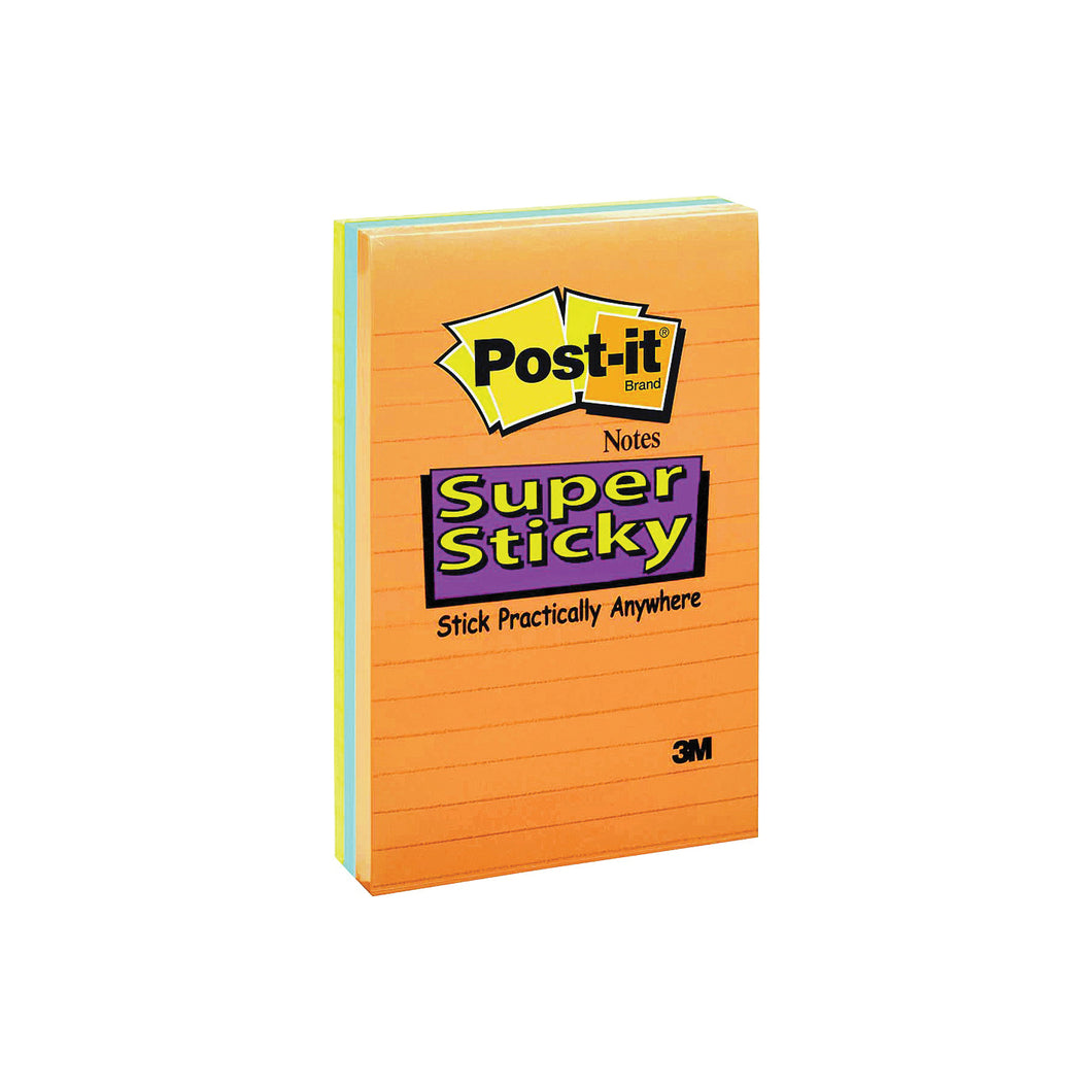 Post-it 4645-35SAN Super Sticky Note, Assorted Neon