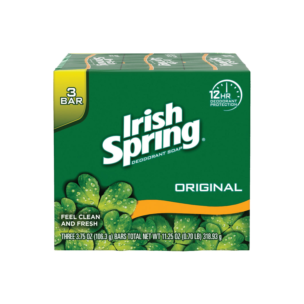 Irish Spring 14177 Bar Soap Green, Green, Clean Fresh, 3.75 oz