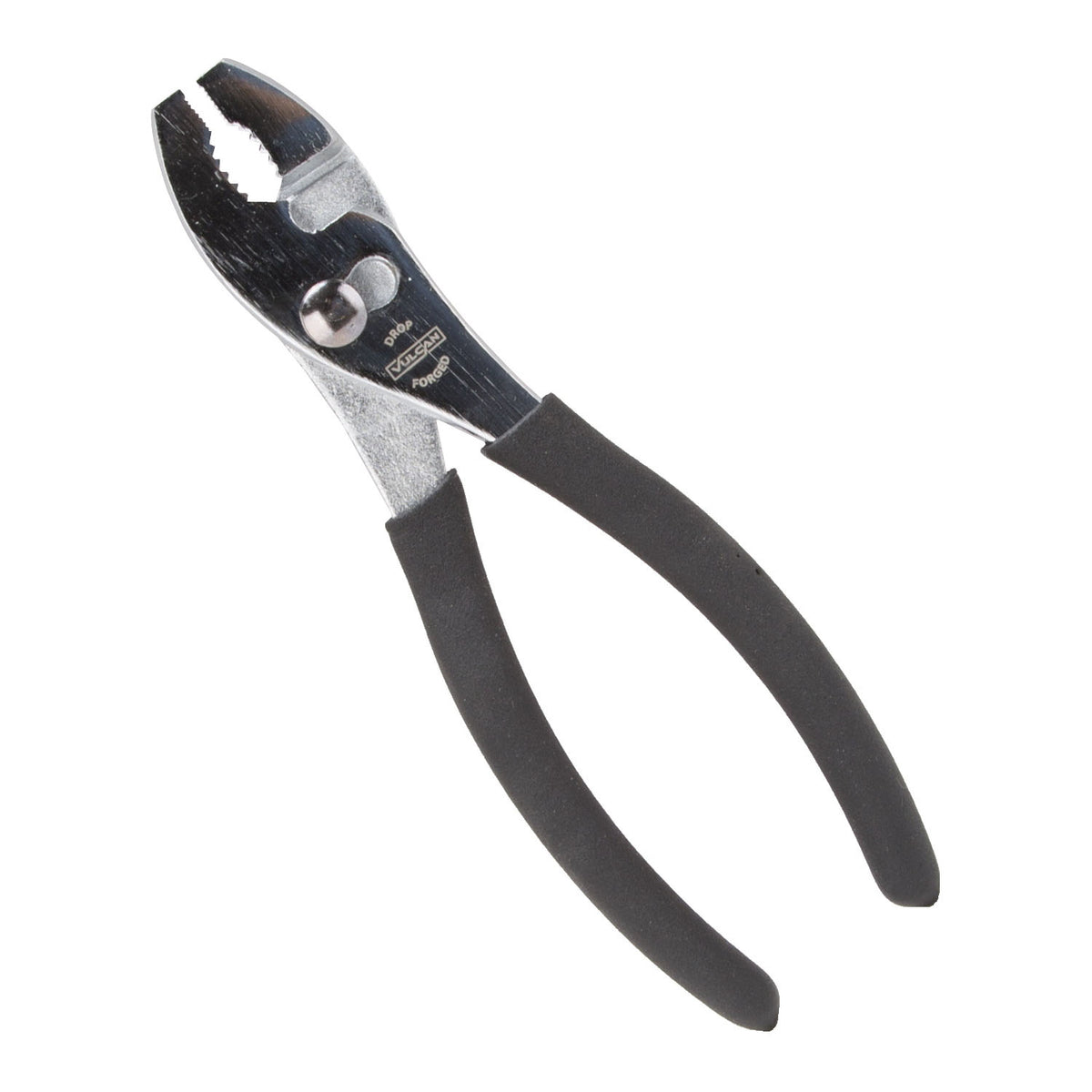 Vulcan JL-NP004 Slip Joint Plier, 8 in OAL, 1-1/4 in Jaw Opening, Black Handle, Non-Slip Handle, 1-1/4 in W Jaw
