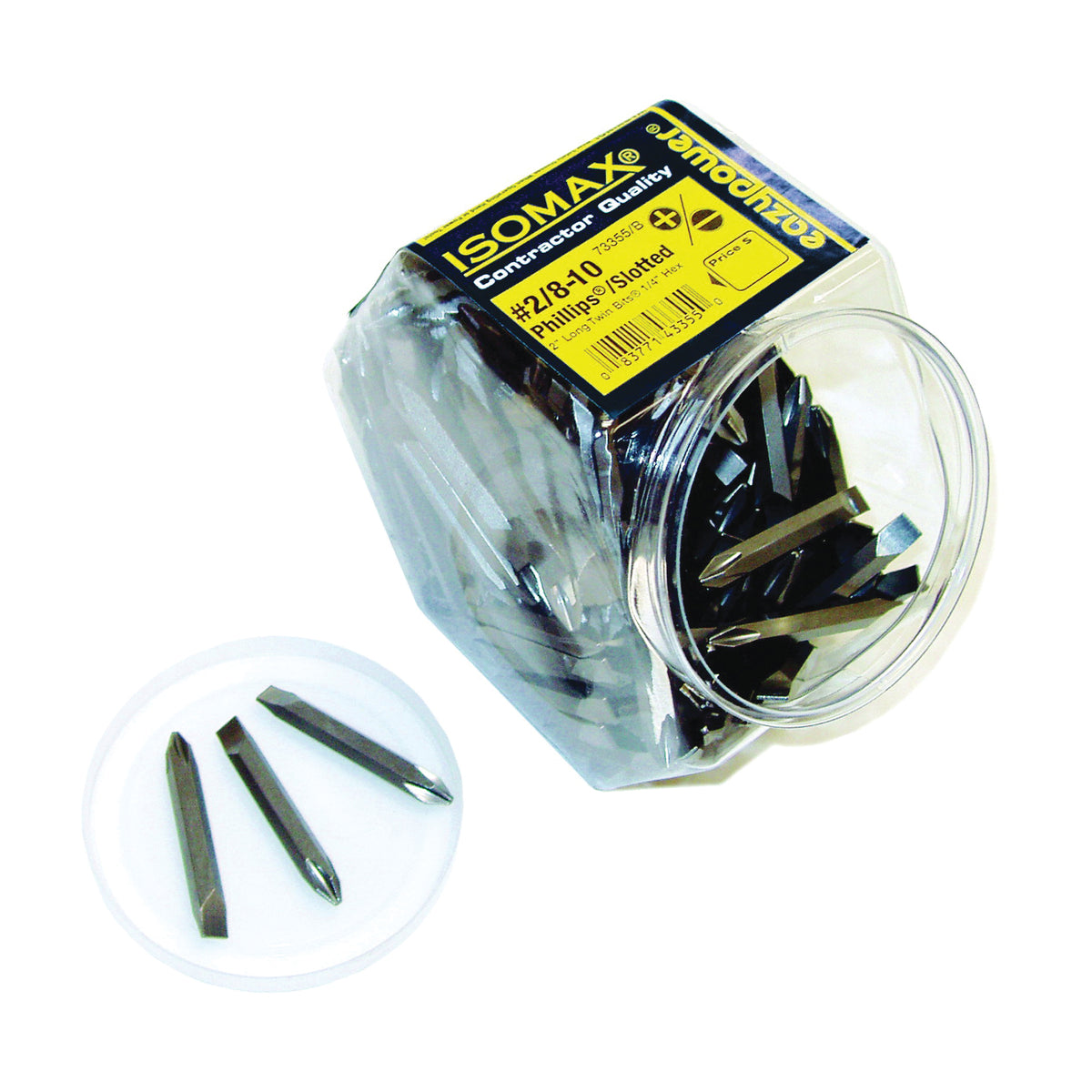 EAZYPOWER 003555 Insert Bit, #2 Drive, Phillips/Slotted Drive, 1/4 in Shank, Hex Shank, 2 in L