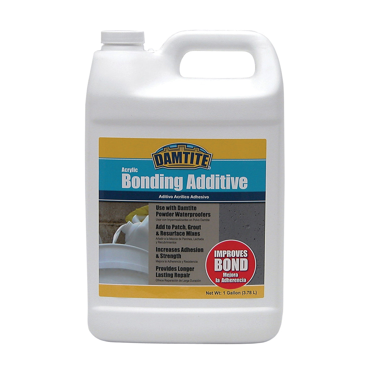 DAMTITE 05370 Bonding Additive, Liquid, Ammonia, White, 1 gal Bottle