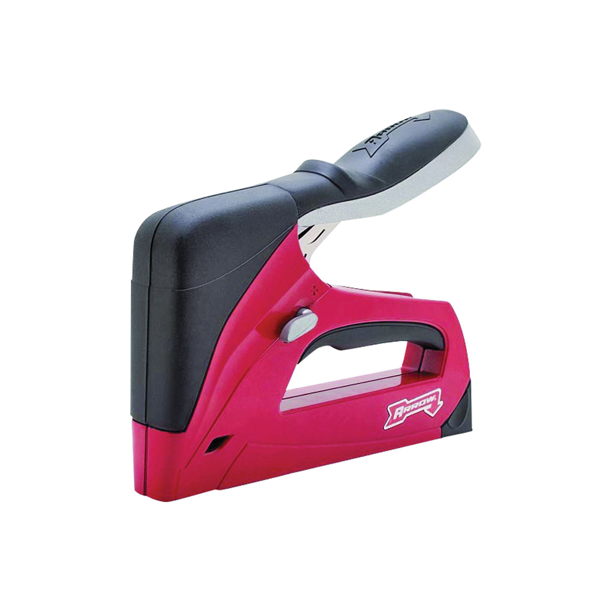 Arrow T50RED Professional Manual Staple Gun, T50 Staple, 6 to 14 mm W Crown, Aluminum Staple, Red