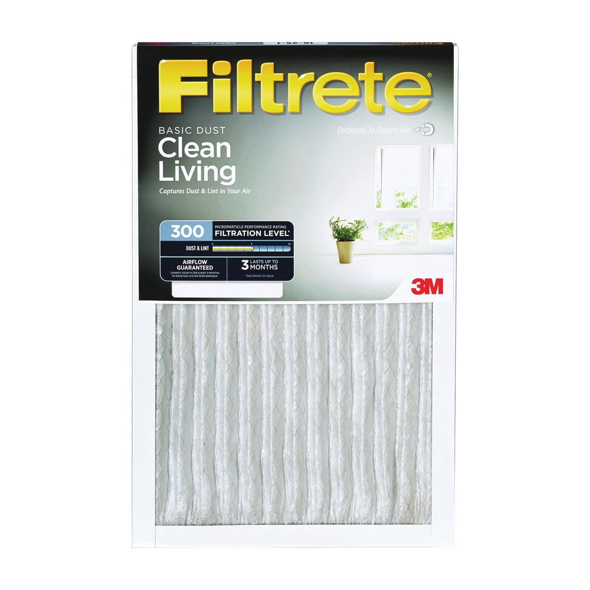 Filtrete 320DC-6 Dust Reduction Filter, 24 in L, 12 in W, 6 MERV, 90 % Filter Efficiency, Fiber Filter Media, White
