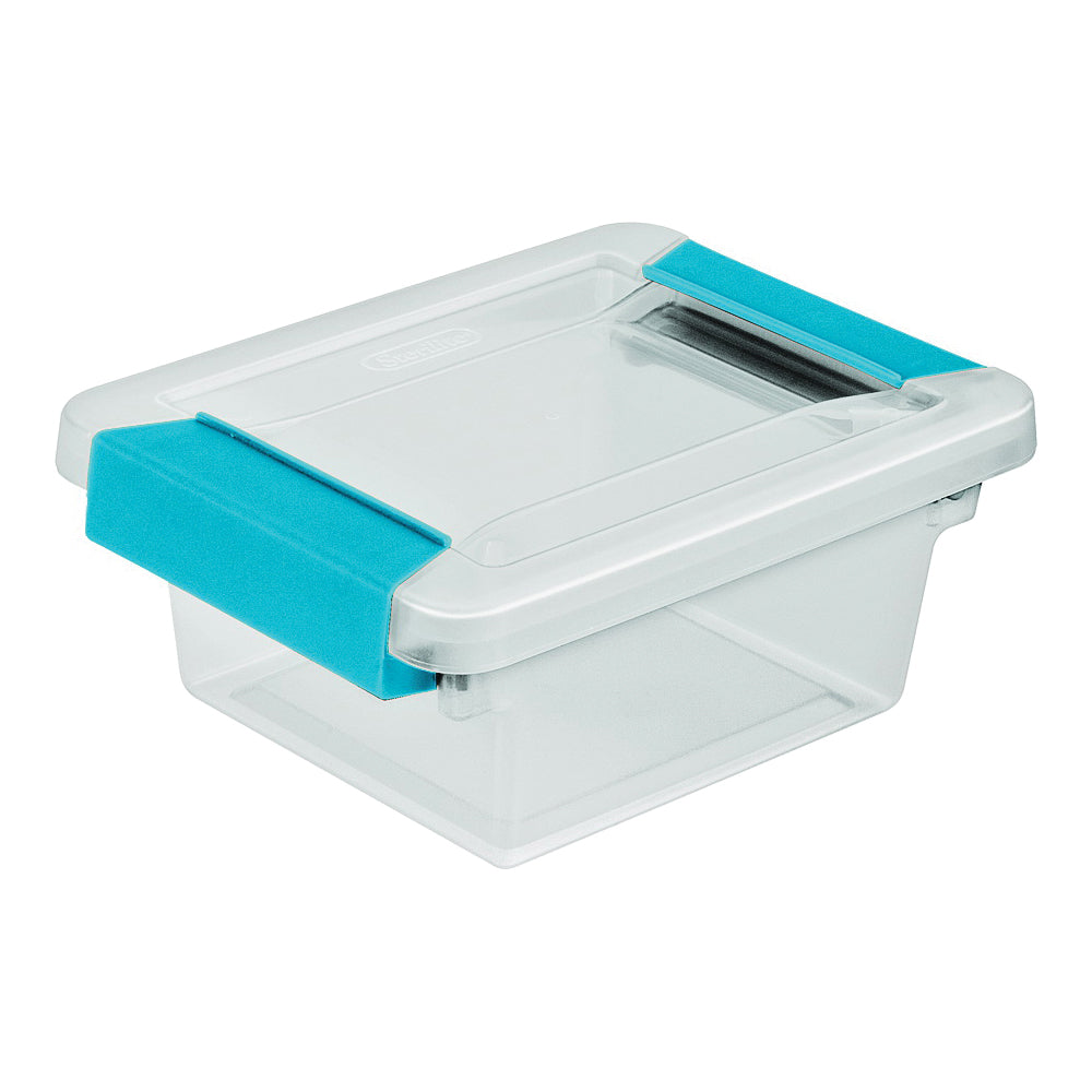 Sterilite 19698606 Clip Box, Plastic, Blue Aquarium/Clear, 6-5/8 in L, 5 in W, 2-3/4 in H