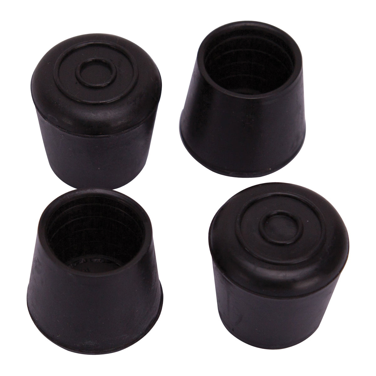 ProSource FE-50637-B Furniture Leg Tip, Round, Rubber, Black, 1-1/8 in Dia, 1.6 in H