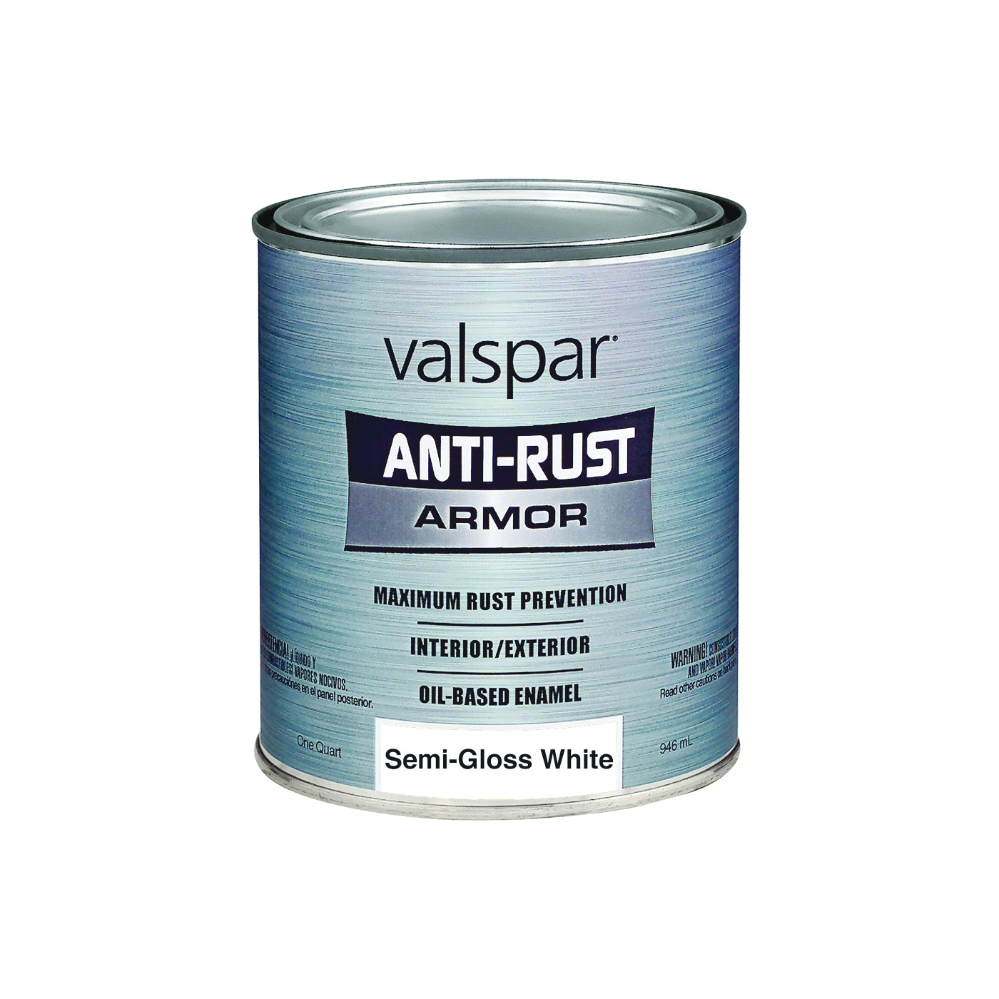 Valspar 21800 Series 044.0021841.005 Enamel, Semi-Gloss, White, 1 qt, Can