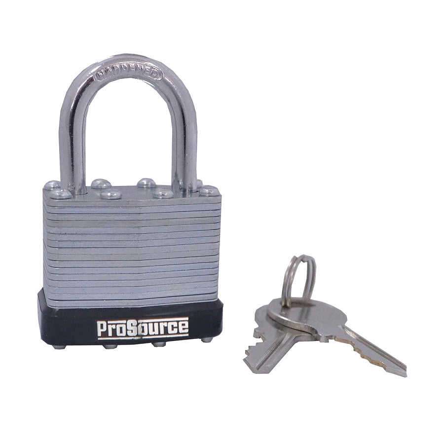 ProSource HD00034-3L Padlock, Standard Shackle, 1/4 in Dia Shackle, 1-1/4 in H Shackle, Steel Shackle, Steel Body