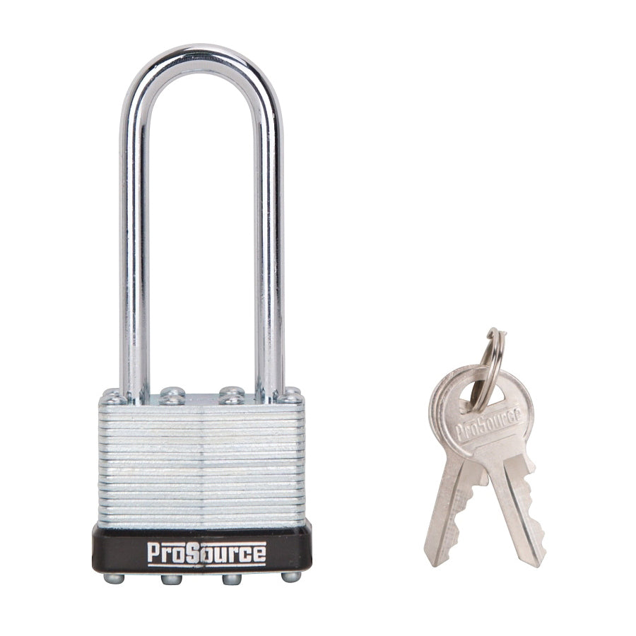 ProSource HD00040L-3L Padlock, Long Shackle, 1/4 in Dia Shackle, Steel, M1 Keyway
