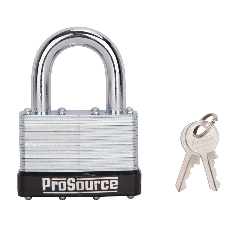 ProSource HD00030-3L Padlock, Standard Shackle, 7/16 in Dia Shackle, 2 H Shackle, Steel, M1 Keyway