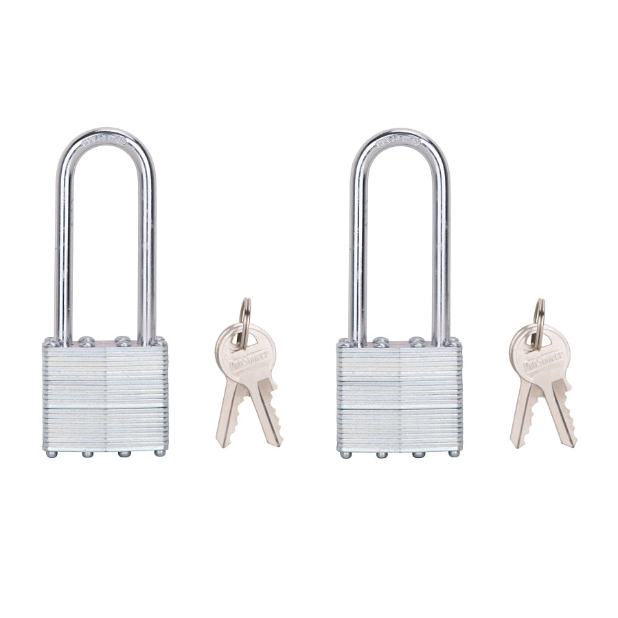 ProSource HD00020L-D-3L2 Padlock Set, 2 Pc, Standard Shackle, 1/4 in Dia Shackle, Steel, M1 Keyway