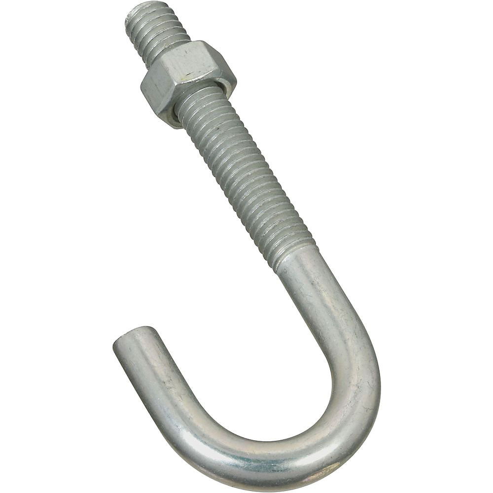 National Hardware 2195BC Series N232-942 J-Bolt, 3/8-16 Thread, 2-1/4 in L Thread, 3-3/4 in L, 225 lb Working Load, Zinc