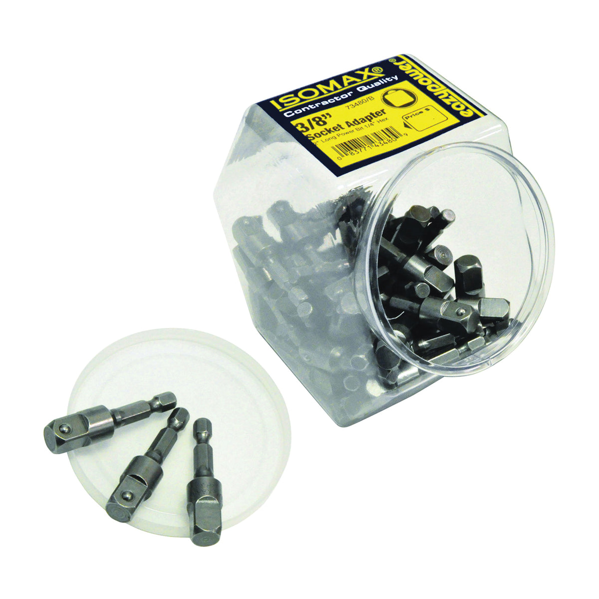 EAZYPOWER 00480 Socket Adapter, 3/8 in Drive, Square Drive, 2 in L, Steel