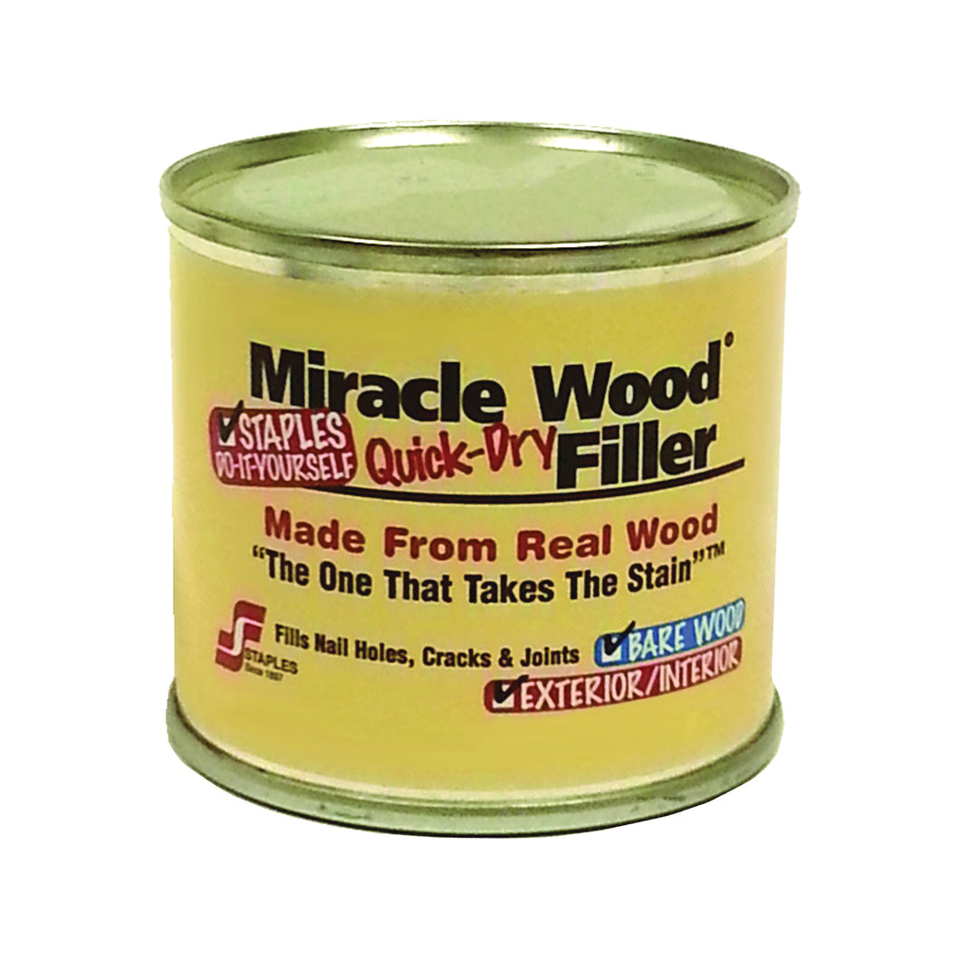 Staples Miracle Wood 901 Wood Filler, Putty, Strong Solvent, Natural, 0.25 lb
