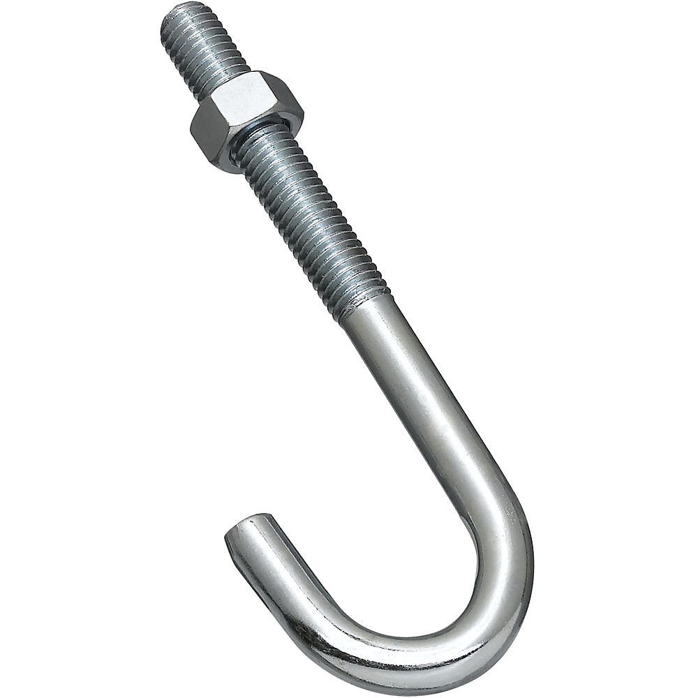 National Hardware 2195BC Series N232-975 J-Bolt, 1/2-13 Thread, 3 in L Thread, 6 in L, 425 lb Working Load, Steel, Zinc