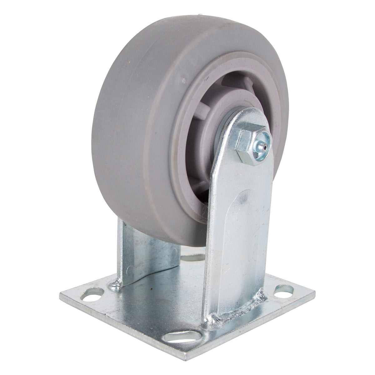 ProSource JC-T03 Rigid Caster, 5 in Dia Wheel, 2 in W Wheel, Thermoplastic Rubber Wheel, Gray, 450 lb