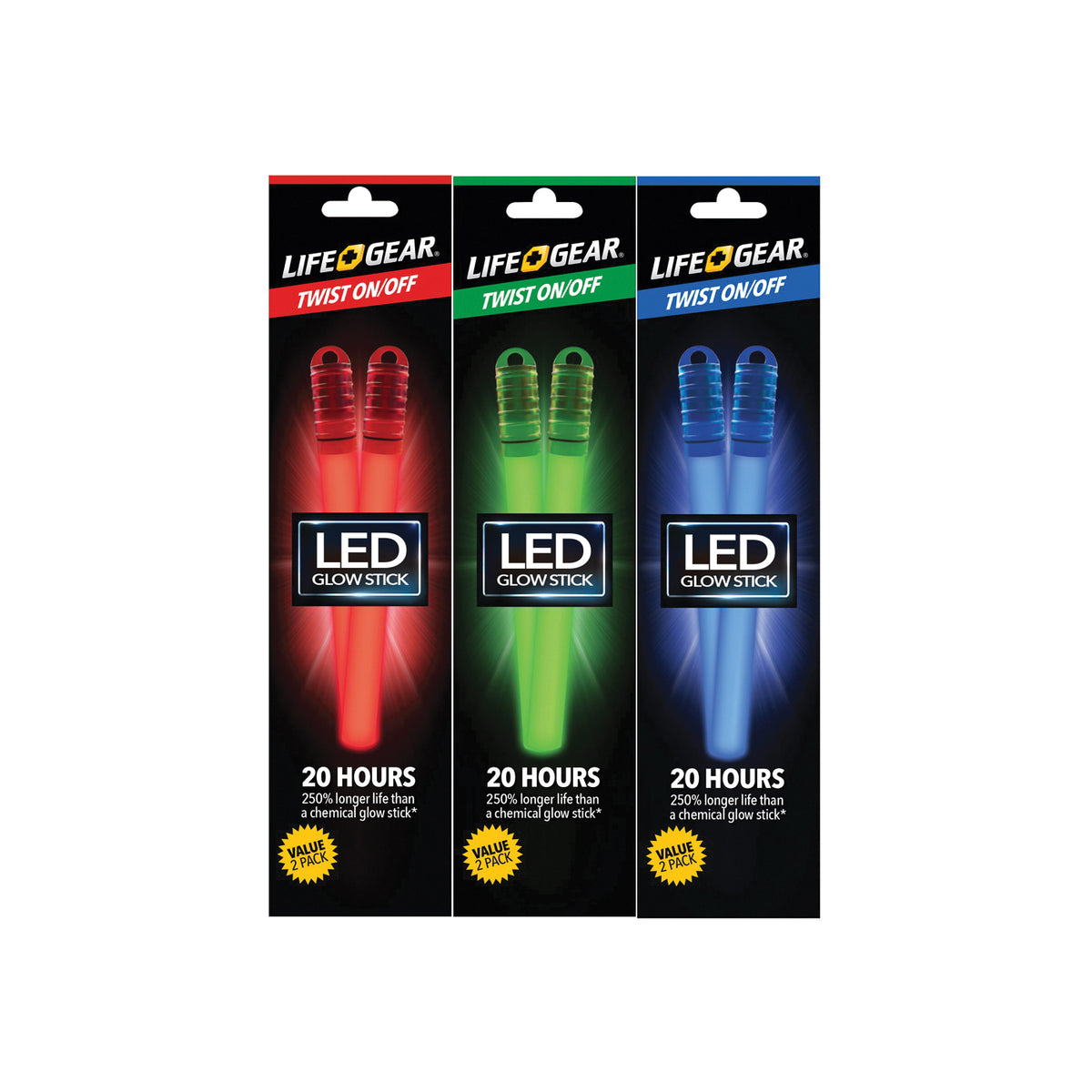 LIFE+GEAR LG11-2A222-SA4 Glow Stick, AG-13 Battery