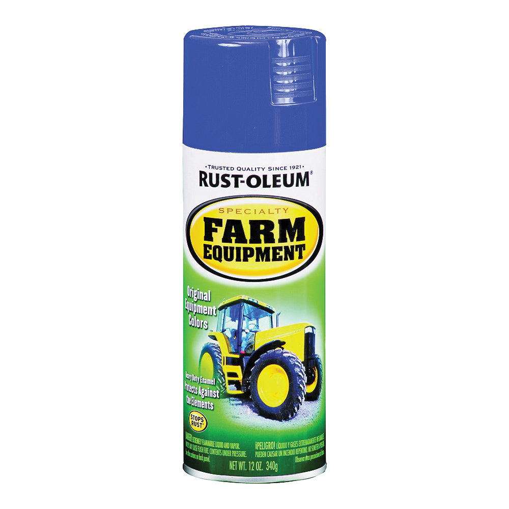 RUST-OLEUM 7424830 Farm Equipment Spray Paint, Gloss, Ford Blue, 12 oz, Aerosol Can