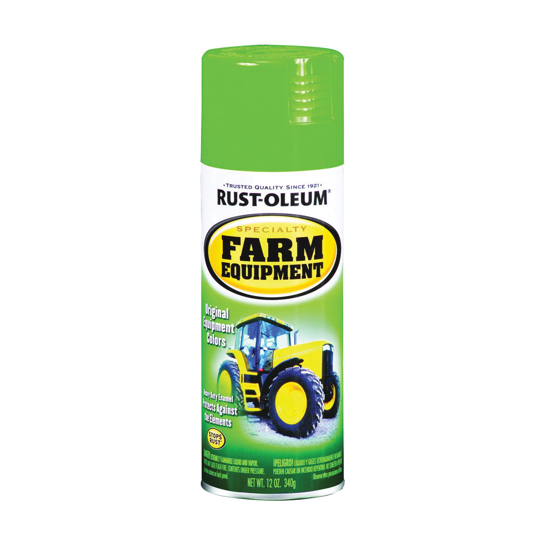 RUST-OLEUM 7435830 Farm Equipment Spray Paint, Gloss, Green, 12 oz, Aerosol Can