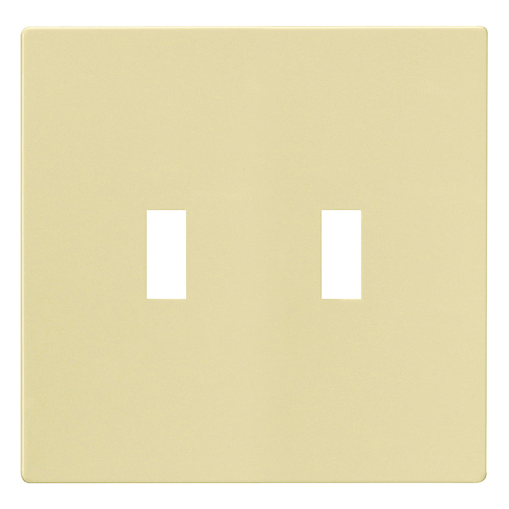 Eaton Wiring Devices PJS2V Wallplate, 4-7/8 in L, 4.94 in W, 2 -Gang, Polycarbonate, Ivory, High-Gloss