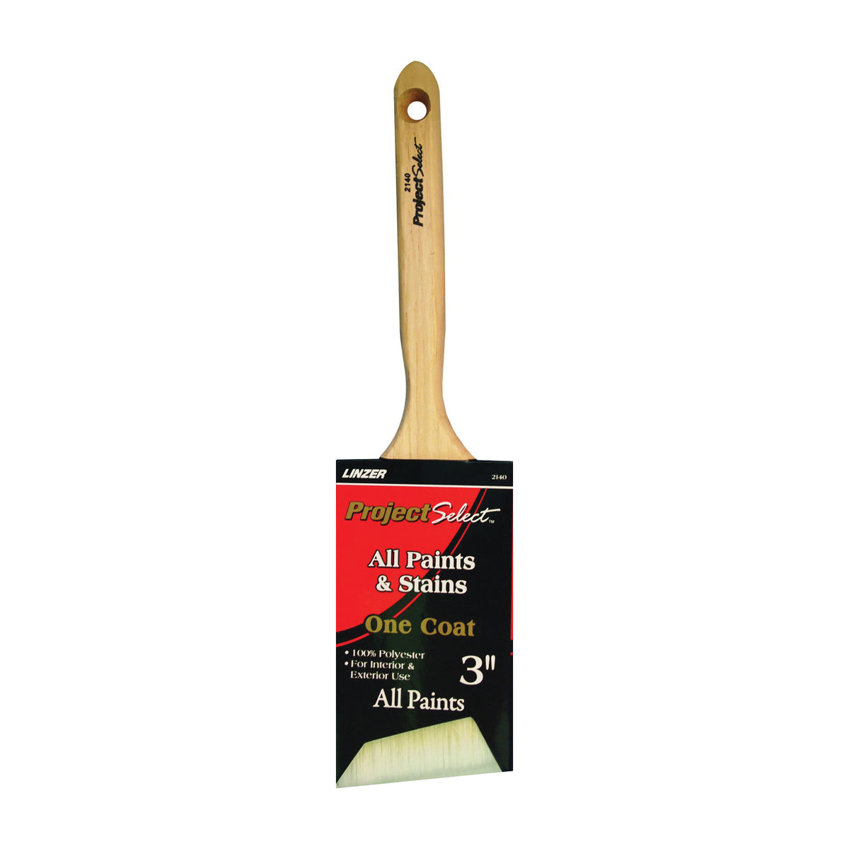 Linzer WC 2140-3 Paint Brush, 3 in W, 3-1/4 in L Bristle, Polyester Bristle, Sash Handle