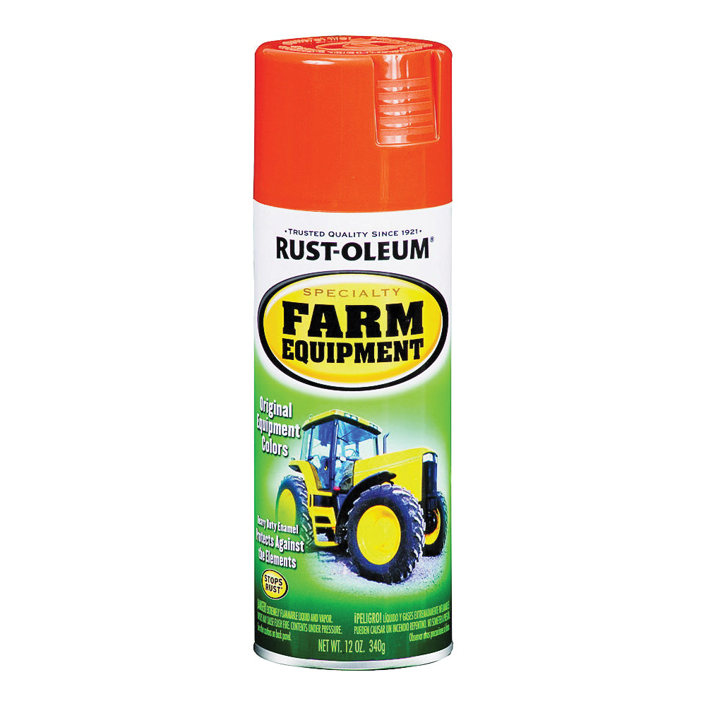 RUST-OLEUM 7458830 Farm Equipment Spray Paint, Gloss, Allis Chalmers Orange, 12 oz, Aerosol Can
