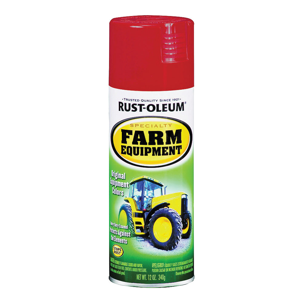 RUST-OLEUM 7466830 Farm Equipment Paint, Gloss, International Red, 12 oz, Aerosol Can